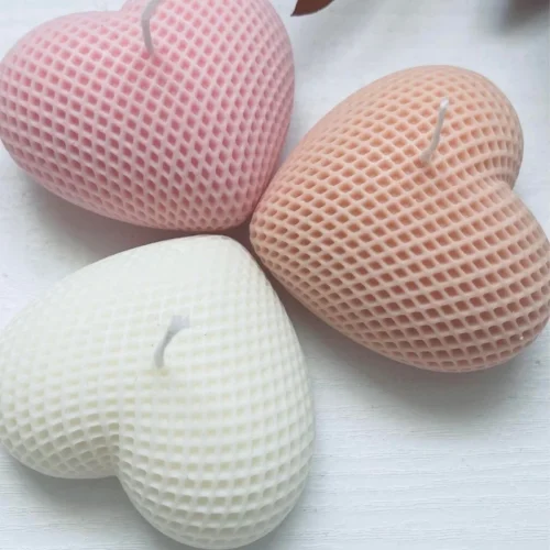 Grid Heart Candle Mould