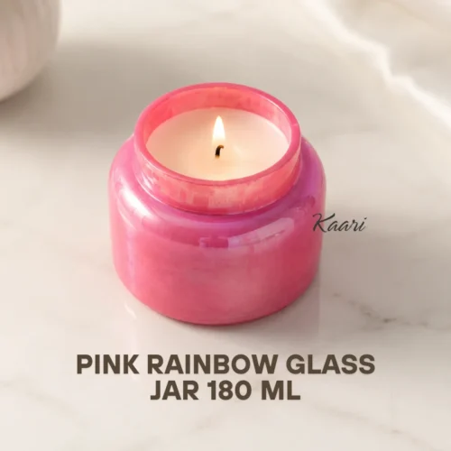 Pink Rainbow Glass Jar (180 ML)
