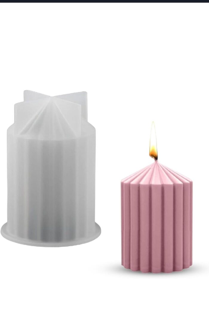 Strips Round Top Pillar Candle Mould