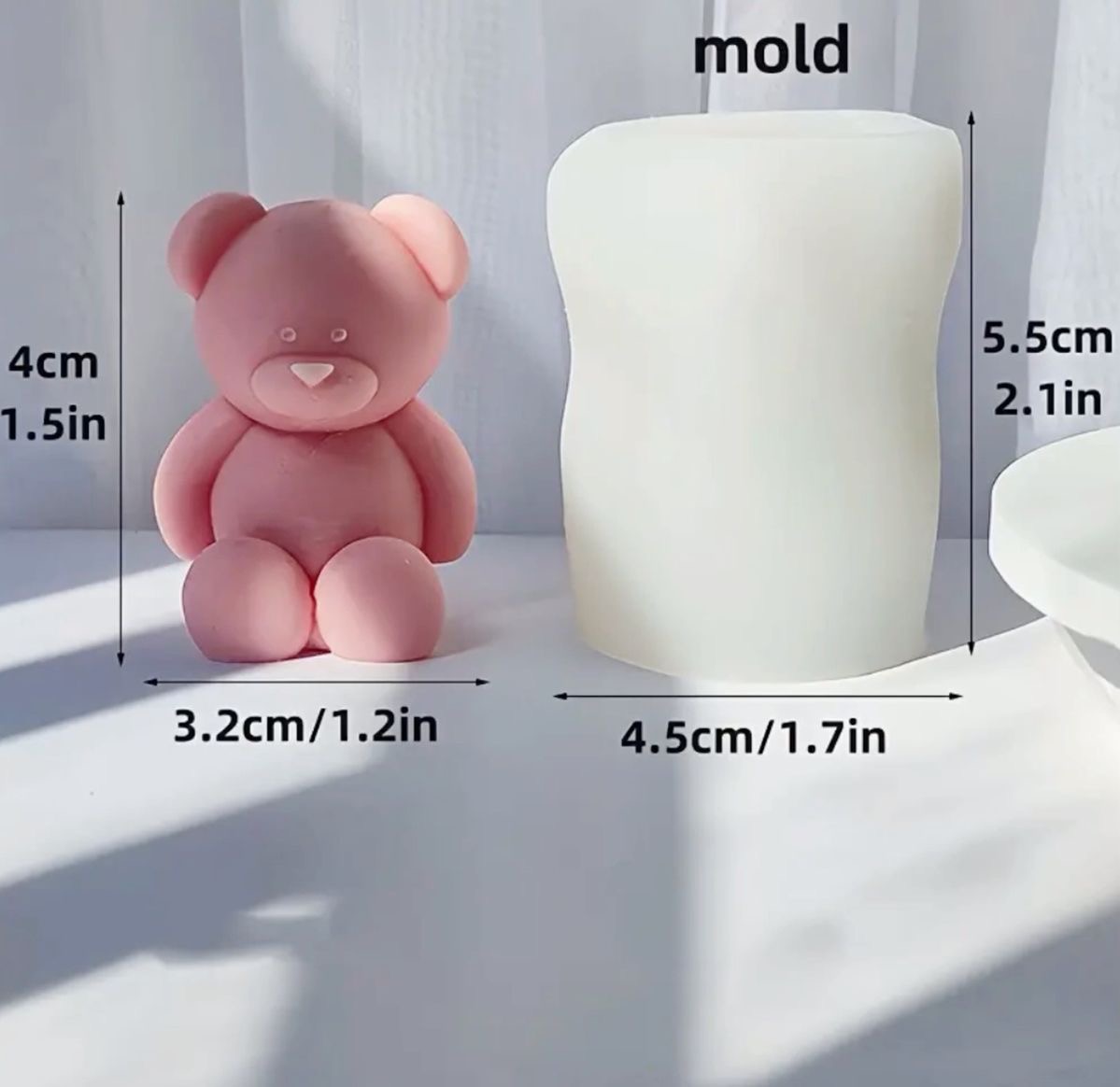 Plain Teddy Bear Candle Mould - Image 2