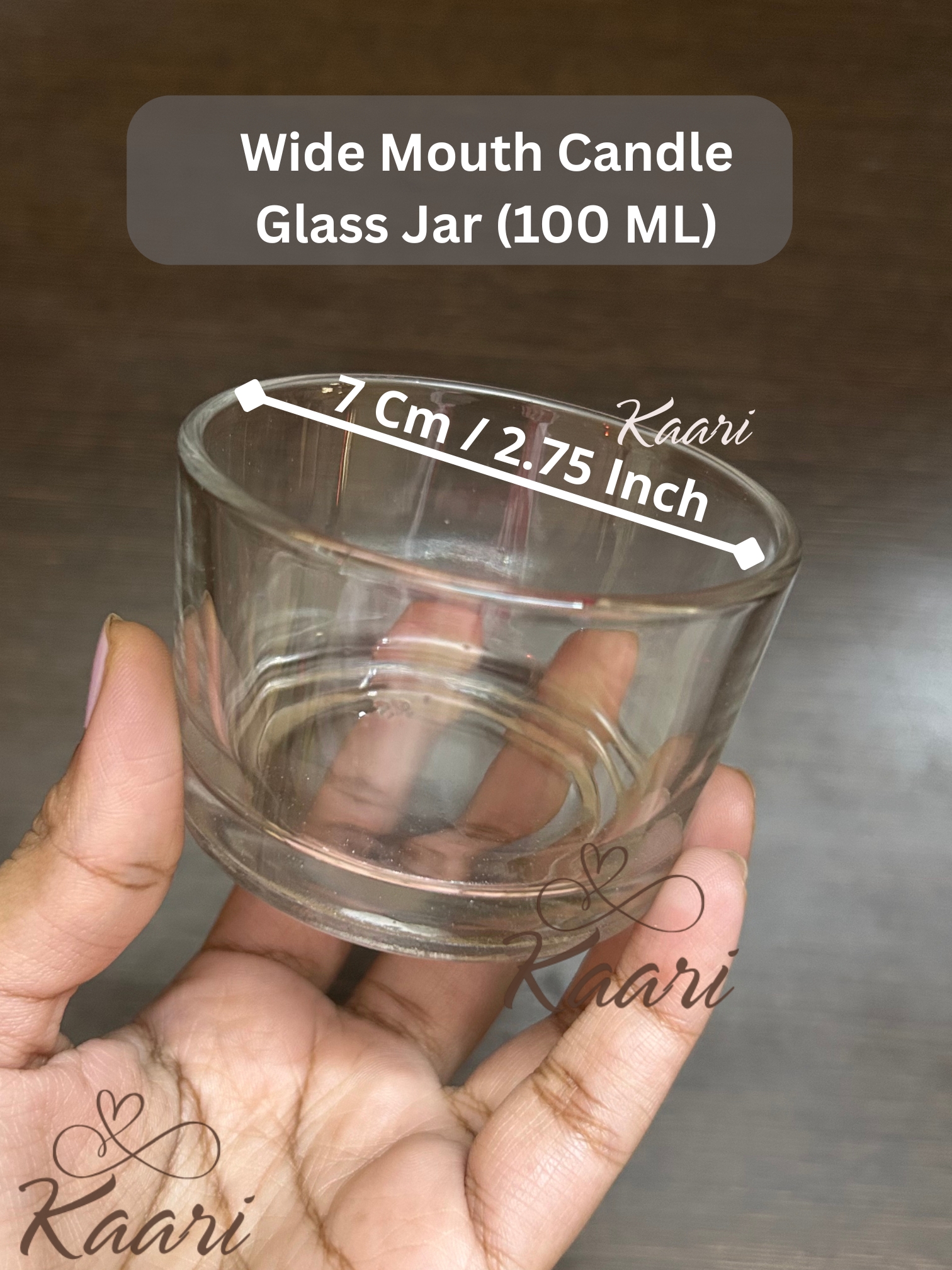 Wide Mouth Candle Glass Jar (100 ML)