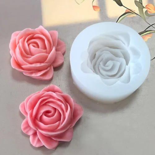 Rose Bloom Flower Candle Mould