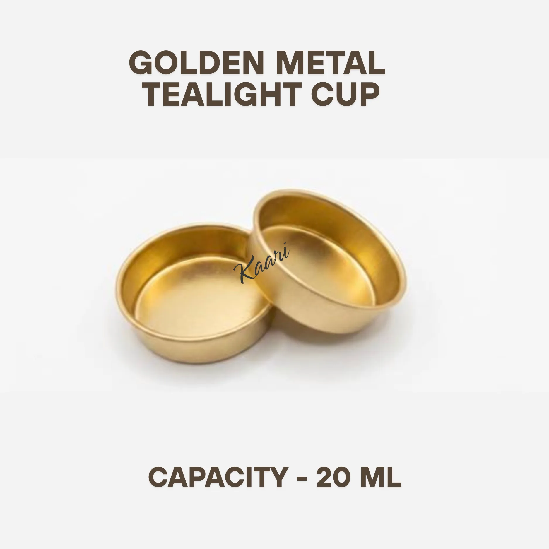 Golden Metal Tea Light Cup 20 ML (Pack of 25)