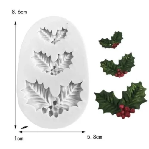 3 Cavity Christmas Leaf Candle Mould